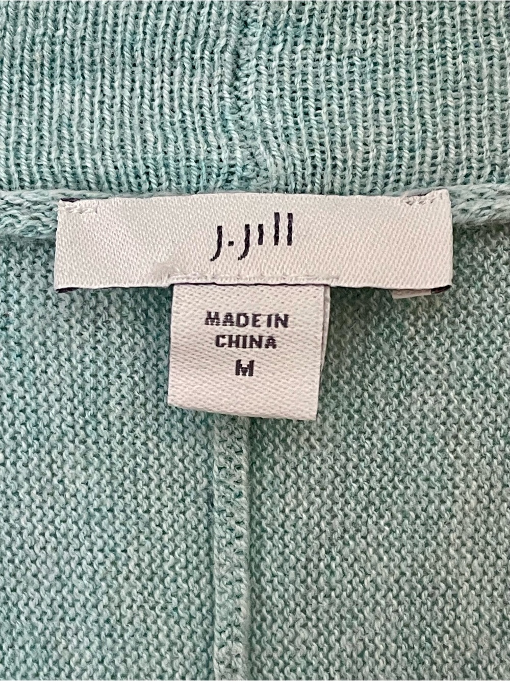 J Jill Aqua Faux Wrap Sweater Top Cotton Blend M - Picture 3 of 5